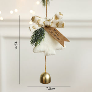 กระดิ่งกระดิ่งลมคริสต์มาสแขวนสีแดง แขวนตกแต่งต้นคริสต์มาส ต้นคริสต์มาส 3D Felt Christmas Tree ตกแต่งคริสต์มาส /Home_Master