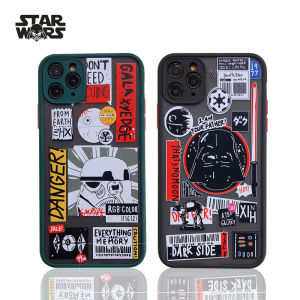 Luxury Shockproof Scrub PC Case for iPhone 14 13 12 11 Pro Max Min SE 2020 6 6s 7 8 Plus Fashion Star wars Transparent Soft edge Silicone Phone Full Cover Cases for iPhone X Xs Xr 7P 8P Cartoon Coque Casin