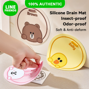 LINE FRIENDS Floor Drain Cover Silicone Anti-odor Sealing Mat Easy Clean LFB343