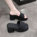 6cm Thick-soled sandals for women, fashionable summer going out high heels #2323. 