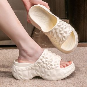 [Free Shipping] WomenS Thick-Soled Slip-On Sandals 2025 Summer New Model For Outdoor Wear Height-Increasing Diamond-Shaped Non-Slip Beach High-Heeled Sandals For Women