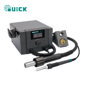 2 in 1 Soldering Station Quick 708Pro 709Pro Upgraded Hot Air Rework Station for Laptop/PC/PCB/BGA Repair Industrial Soldering Iron with Digital Display