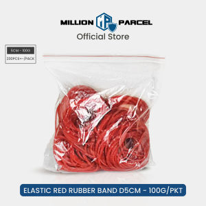Elastic Red Rubber Band D5cm - 100g/pkt | Rubber Bands | Packaging Rubber | Home/Office/School Use