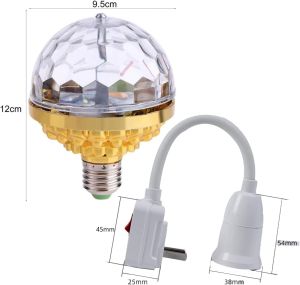 Disco Ball Light Decoration Rotating Crystal Magic Ball LED Stage Light Bulb 6W RGB Colorful Rot