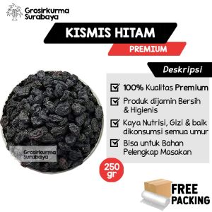 Kismis Black Raisins 250gr  Kismis Hitam Enak & Fresh Cocok Untuk Oleh-oleh Haji Umroh Camilan Sehat
