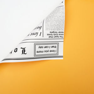 Bicolor Buff Newspaper Cellophane Koran Kertas Bunga Wrapping Paper Lembaran KB6038