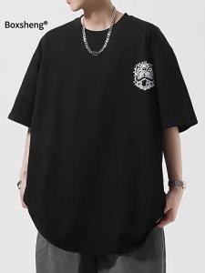 2025新款短袖t恤男夏季纯棉上衣百搭打底衫国潮半袖潮牌宽松男装