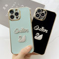 Hontinga Casing Case For OPPO Reno 5F Reno 4F Reno 4 4G Reno 4Z 5G Reno 5 5G 4G Reno 5 Pro 5G Case Swan Queen Fashion Solid Color Luxury Chrome Soft TPU Square Phone Case Full Cover Camera Protection Casing Anti Gores Rubber Case. 