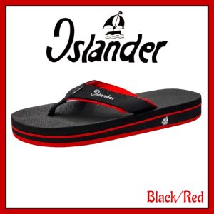 Islander Black/Red Mens non-slip rubber soles 100% authentic and original color slippers/flipflops