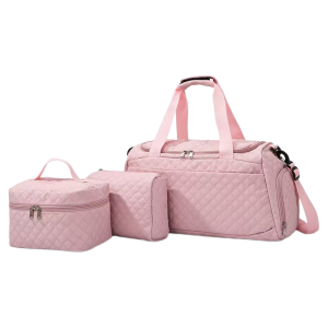 ABC BAGS#4065 Trendy 3n1 duffel travel bag typically used as weekender bag includes duffel bag toiletry case pouch