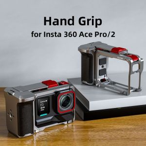 LIWU อลูมิเนียมอัลลอยด์ ชุดจับยึดกล้อง Xplorer กรอบกล้อง ปุ่มชัตเตอร์ ปลดเร็ว ที่จับกล้อง ใหม่ ป้องกัน ที่ยึดวิดีโอบล็อก StreetGrip สำหรับ Insta360 Ace Pro 2/แอคโปร อุปกรณ์เสริมกล้อง