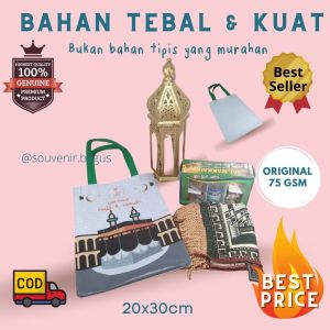 Tas Haji Umroh Tas Souvenir Oleh Oleh Haji Umroh Murah gepeng Terlaris (isi 10pcs) tenteng putih hijau