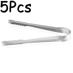 【On Sale】5Pcs คีมหนีบตัวหนีบบาร์บีคิวน้ำแข็งกันลื่นแบบสแตนเลสน้ำแข็งน้ำตาลที่คีบอาหารทรงลูกบาศก