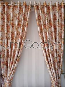 GORDEN Hordeng Murah Blackout Minimalis SHABBY HERLEY COKLAT MOTIP BULAK BALIK