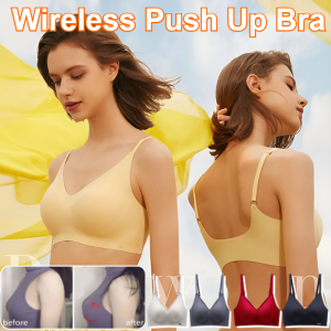 Women Plus Size Wireless Bra Push Up Anti-Sagging Seamless Underwear