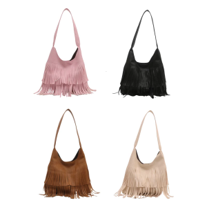 กระเป๋าสะพายไหล่สำหรับผู้หญิงมีสไตล์ถุงรักแร้กระเป๋าถือกระเป๋าช้อปปิ้งความจุมากกระเป๋าถือมีพู่กระเป๋าแบบหนีบแขนสำหรับทุกวัน