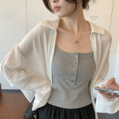 Maniyun Front Button Threaded Cotton Singlet With Padding Women Sling Camisole Inner Tank Top With Padded 40-65kg