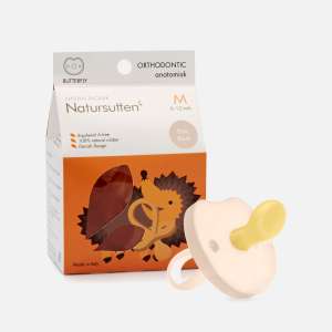 Natursutten Natural Rubber Butterfly Orthodontic Pacifier Pale Blush | Baby Newborn Latex Soother Puting Bohong Bayi Anti Jongang Lembut 宝宝婴儿安抚奶嘴
