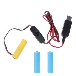 สายเคเบิลพลังงาน USB พร้อมสวิตช์เปิด/ปิดสำหรับ3AA เปลี่ยน AA แบตเตอรี่แบบใช้ซ้ำได้4.5V สำหรับนาฬิกาของเล่น
