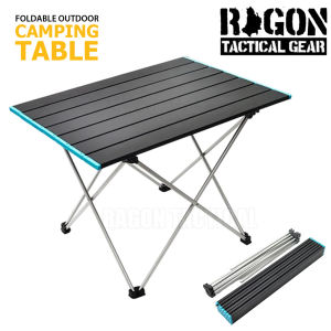 RAGON Silver Knight Roll Up Collapsible and Portable Folding Table Camping Table Aluminum Lightweight Material
