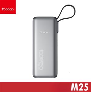 Yoobao M25 20000mAh PD100W Quick Charging Metallic Feeling Built-in Cable Power Bank with LED Display