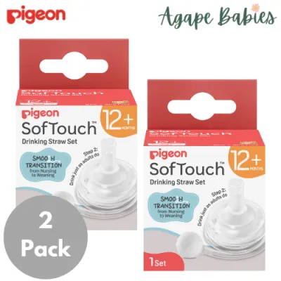 [2-Pack] Pigeon Softouch Drinking Straw Set (12M+)