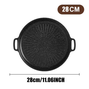 Barbecue Pan Korean BBQ At Home Eat Broadcast Same Barbecue Pan Cassette Grill Stone Round Flat Baking Teppanyaki Wholesale Outdoor BBQ Cookware Plate Maifan Stone Cookware Cooking Frying Fry Dishes Set