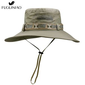 FUGUINIAO New Sun Protection Fishing Hat Summer Breathable Mesh Camping Hiking Caps Anti-UV Sun Hat Mountaineering Caps Mens Hat