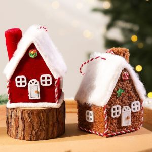 OOG 3D Christmas Tree Fabric Pendant Creative Mini DIY Christmas Tree Hanging Cute Soft Xmas Plush House Ornaments Window Decoration