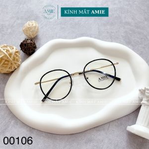 Kính cận tròn nam nữ AMIE Eyewear gọng kính chất liệu kim loại kiểu dáng hiện đại trẻ trung 00106