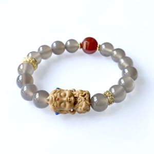 Thousand Crystals and Ten Thousand Beads Natural Smoky Purple Gray Agate Bracelet Barbie Sandalwood Tara Buddha Bead Bracelet Crystal Agate 2026