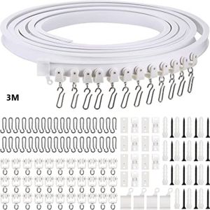 3M/5M Curtain Track Rail Flexible Ceiling Track Curtains Bendable Silent Curtain Rail Track Window Rod Rail Straight Curve Home Decor Accessories