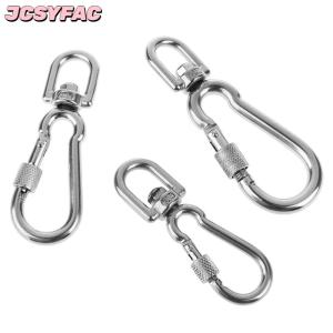 JCSYFAC Thép Không Gỉ Xoay Snap Móc Khóa Con Chó Dây Xích Khóa Phát Hành Nhanh Chóng Khóa Carabiner Clip Cho Chó Đi Bộ Cắm Trại
