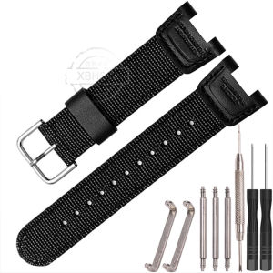 Canvas watchband Casio GW-3500B GW3000B SGW-100 SGW100 SGW200 nylon belt stainless steel buckle watch accessories