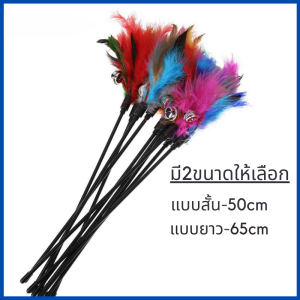 ไม้ล่อแมว ของเล่นแมวอันดับ1 มีเสียงกระดิ่งขนไก่ดึงดูดความสนใจของแมว มีขนาดยาวและขนาดสั้นมีสีสะดุดตาสินค้าดีราคาโดนใจทาสแมวต้องมี