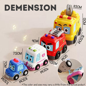 Montessori Toy Cars Stacking Nesting Toy Cars Sensory Light Music Toy Magnetic Following Cars STEM Educational Car Toy Christmas Birthday Gifts for Baby