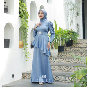 Gamis Satin Setelan Baju Kondangan Terbaru Payet Modern Dress Bridesmaid Wisuda By Elbise