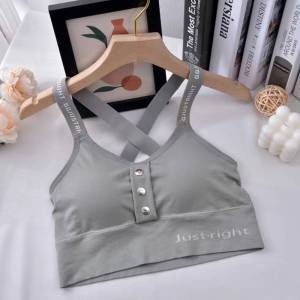 FF.fashion - 👚สปอร์ตบราสายลายตัวอักษร สายไขว้หลังเก๋ๆ #R802👚