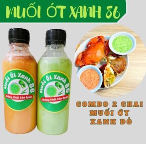 Combo 2 chai Nước chấm hải sản muối ớt xanh 86...vị lá chanh non thơm nồng cay trọn vị nhà làm không chất bảo quản