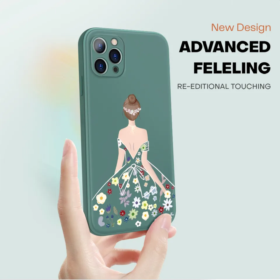Phone Case For Realme X50 Realme X50 Pro 5G Case Beautiful Dress Lovely  Girl Casing Liquid Silicone Cases Camera Protect Back Cover