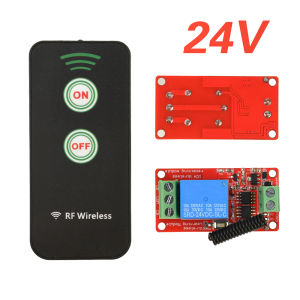 Diymore รีโมทคอนโทรลไร้สาย5V/12V/24V สวิตช์รับสัญญาณ1-ช่อง433MHz โมดูลการเรียนรู้โมดูลรีเลย์รีโมทคอนโทรลตัวรับสัญญาณ2ปุ่มควบคุมระยะไกล Sw