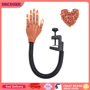 DECINIEE Professional Practice Hand+100pcs Acrylic Nail Tips Nail Art Model Hands Adjustable Manicure Training Hand Nail Art Finger
