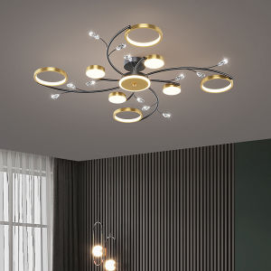 LED Tricolor Light Drop Light Ceiling Nordic Modern Style Affordable Luxury Crystal Chandelier Hardware Crystal Silicone Acrylic Lron Technology Build Applicable Living Room Bedroom Kitchen Restaurant Office
