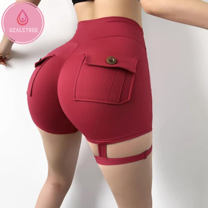 OzalCtree Women Push Up Booty Workout High Waist Shorts