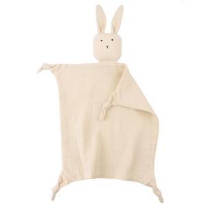 Cute Baby Bunny Muslin Towel Newborn Soft Cotton Sleeping Dolls Burp Soothing Cloth Blanket Educational Rabbit Toy Gift