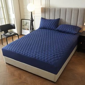 (3 in 1 Set)Quilted Waterproof Mattress Cover Set Thicken Mattress Protector with Garterized Bed Foam Cover Pillow Cover