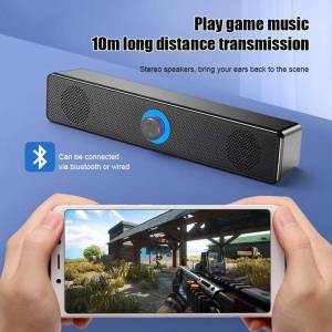 D38 LED Mood Light Bluetooth Speaker USB Rechargeable Wireless Portable for PC Desktop Computer Laptop Monitor TV