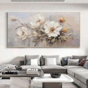 Hiasan Dinding Aesthetic Kamar Lukisan Kanvas Daun Include Frame FUTURE ART PAINTING