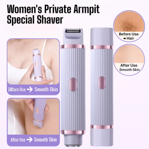 เครื่องโกนหนวดไฟฟ้าแบบ 2 หัว ถอดทำความสะอาดได้ ไม่เป็นอันตรายต่อผิว ผู้หญิง ขนรักแร้ ขนบนใบหน้า