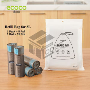 LODER ECOCO Slim Trash Can Press Top Trash Bin Narrow Space Waste Bin Space Saving